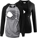 GINKANA Women's Nursing Hoodie Sweatshirt Long Sleeves Breastfeeding Maternity by GINKANA
