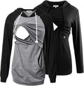 GINKANA Women's Nursing Hoodie Sweatshirt Long Sleeves Breastfeeding Maternity by GINKANA