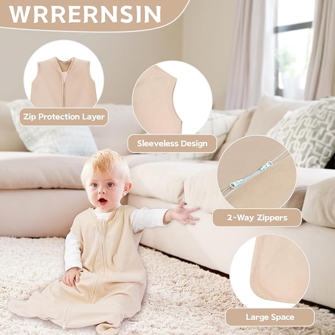 Baby Sleep Sack 0-6 Months, 100% Cotton TOG 0.5 Wearable Blanket - Image 2