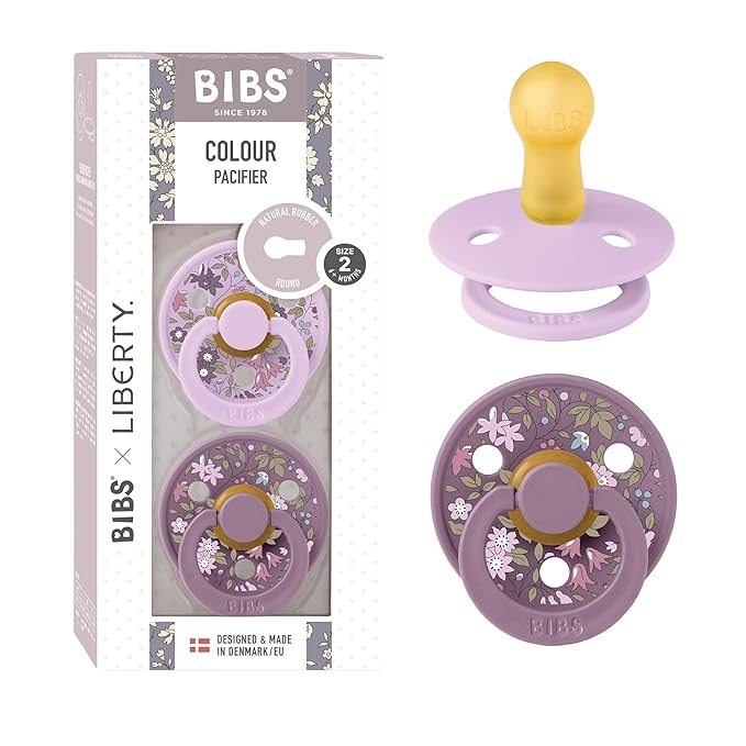 BIBS Colour Liberty Soother 2-Pack, BPA Free Dummy Pacifier, Round Nipple. by BIBS