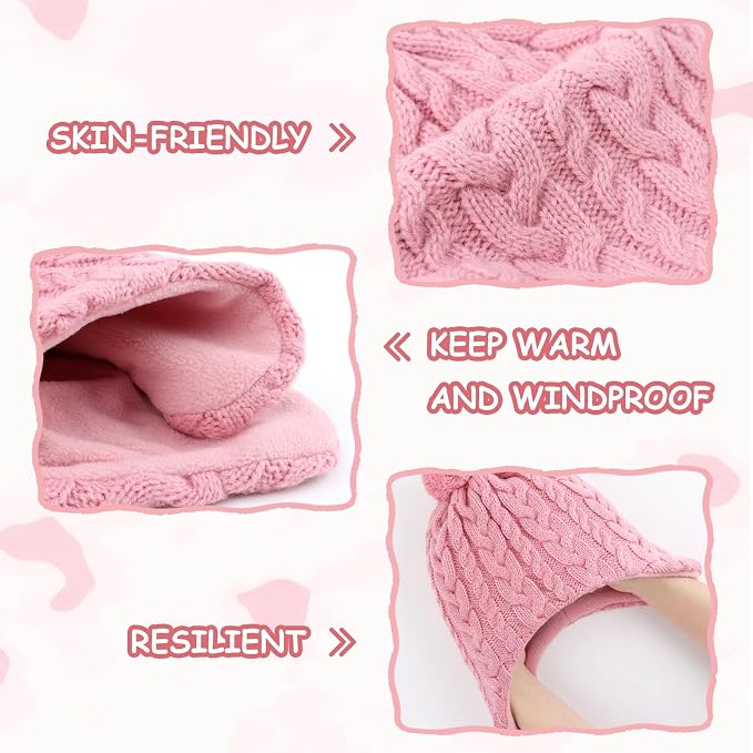 Duoyeree Kids Beanie Hat for Boys Girls Pom-pom Kint Hats Cozy Lining Winter - Image 4