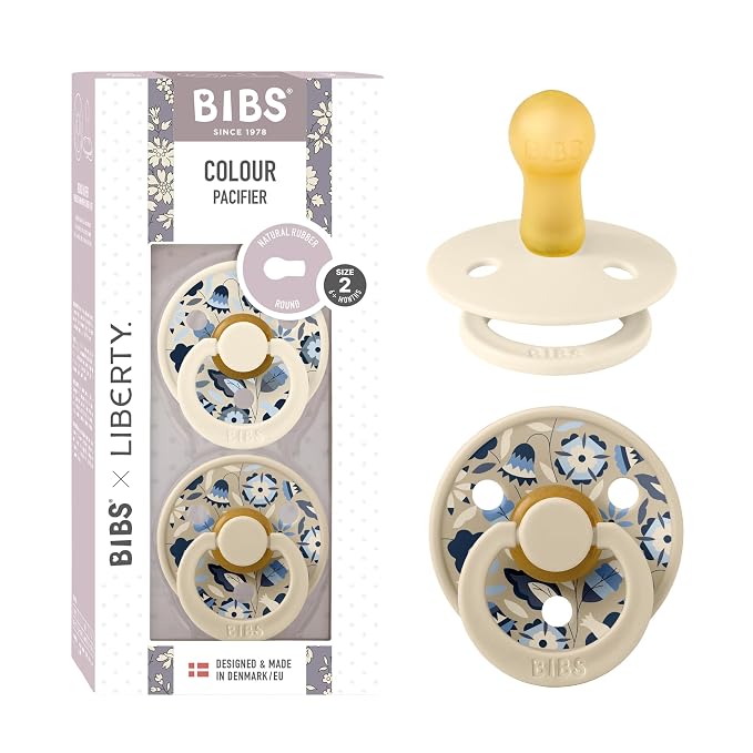 BIBS Colour Liberty Soother 2-Pack, BPA Free Dummy Pacifier, Round Nipple. by BIBS