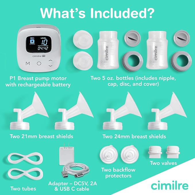 Cimilre P1 Portable Breast Pump & Breast Milk Storage Bags Bundle – Compact - Image 3