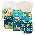 babygoal Reusable Cloth Diapers 6 Pack+6pcs Microfiber Inserts+4pcs Rayon from by babygoal