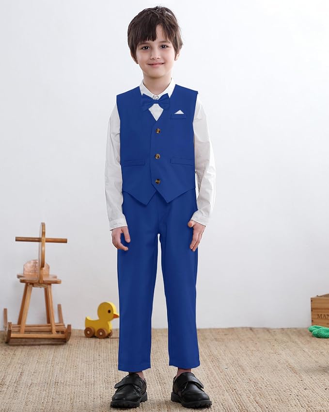 SANGTREE Boys Cotton Linen Suit Formal Set Baby Clothes Boy Gentleman Wedding - Image 6