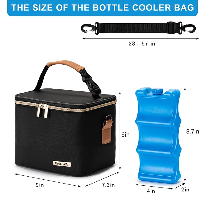 Breastmilk Cooler Bag with Ice Pack Fits 6 Baby Bottles Up to 5 Ounce, Baby - Image 5