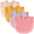 4 PACK Solid Muslin Baby Drool Bibs Set by Nishine