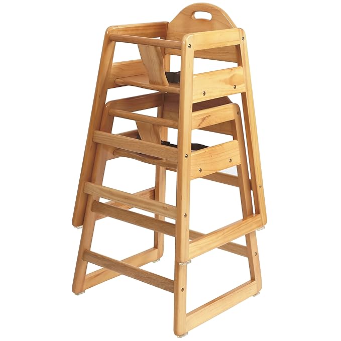 Wooden High Chair for Baby & Toddler – Restaurant-Style Stackable HighChair - Image 2