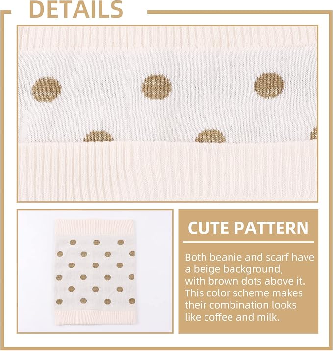 JANGANNSA Knitted Baby Hat Scarf Set Winter Warm Boys Girls Beanie Fleece - Image 5