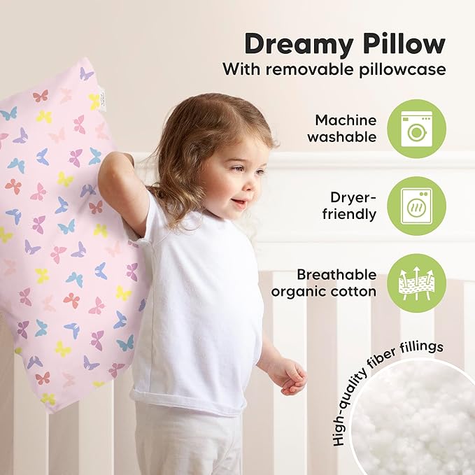 KeaBabies Toddler Pillow with Pillowcase, Jumbo 14X20 - Image 4