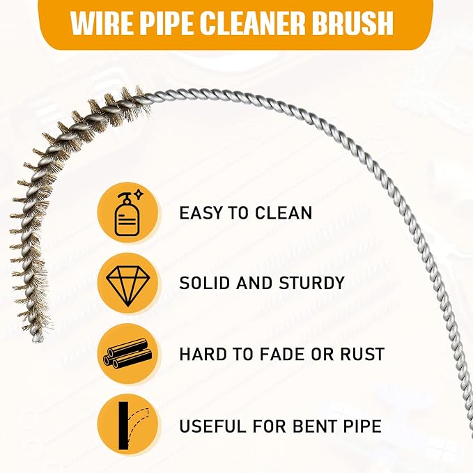 Wire Tube Brushes Bulk for Cleaning Pipe Tube Brass Stainless Steel Round Wire - Image 4