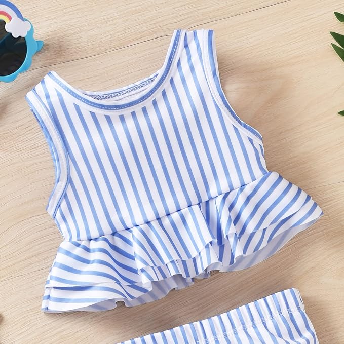 Aalizzwell Toddler Baby Girl Bathing Suit Two Piece Swimsuit Bikini Beach Wear - Image 3