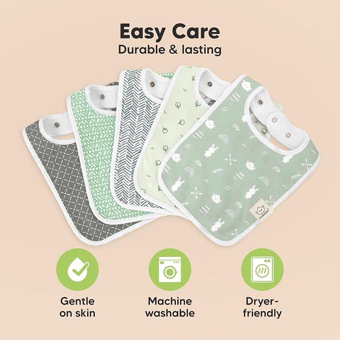 KeaBabies 8-Pack Organic Baby Bibs - Image 7