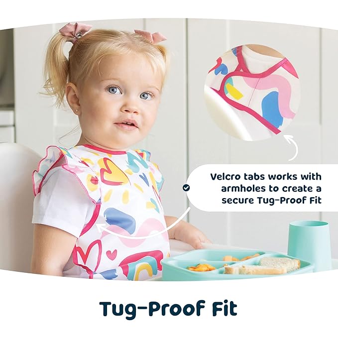 Tiny Twinkle Short Sleeve Apron Baby & Toddler Bib - Image 6