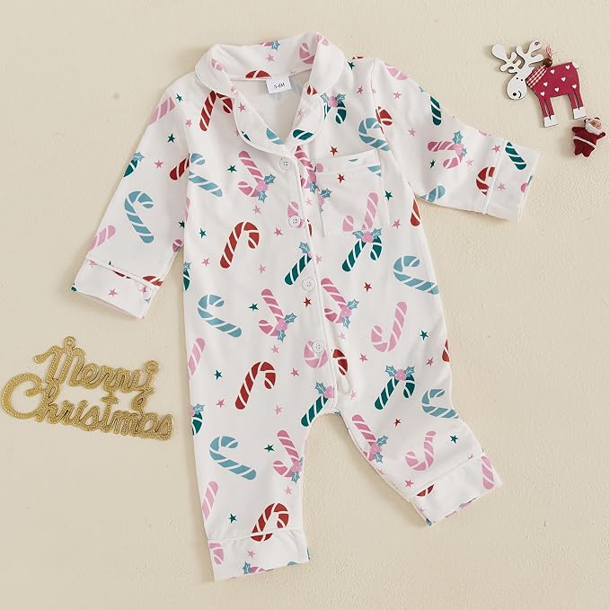 Balaflyie Baby Girl Button Down Pajamas Romper One-Piece Jumpsuit Long Sleeve - Image 6