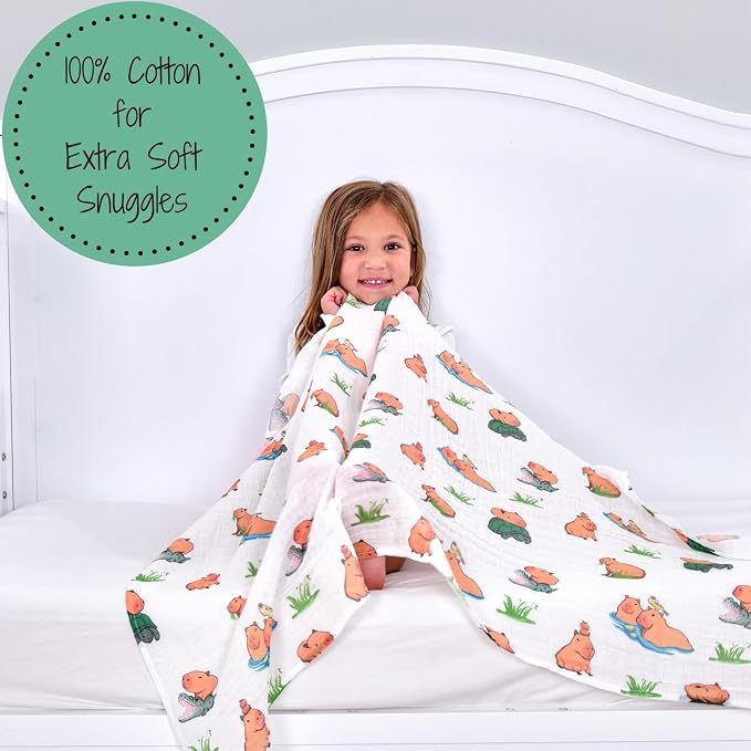 LollyBanks Swaddle Blanket, 100% Cotton Muslin Swaddle Blankets, Neutral - Image 5