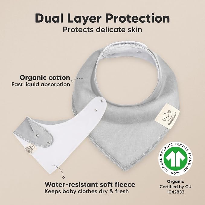 8-Pack Organic Baby Bandana Bibs - Image 2