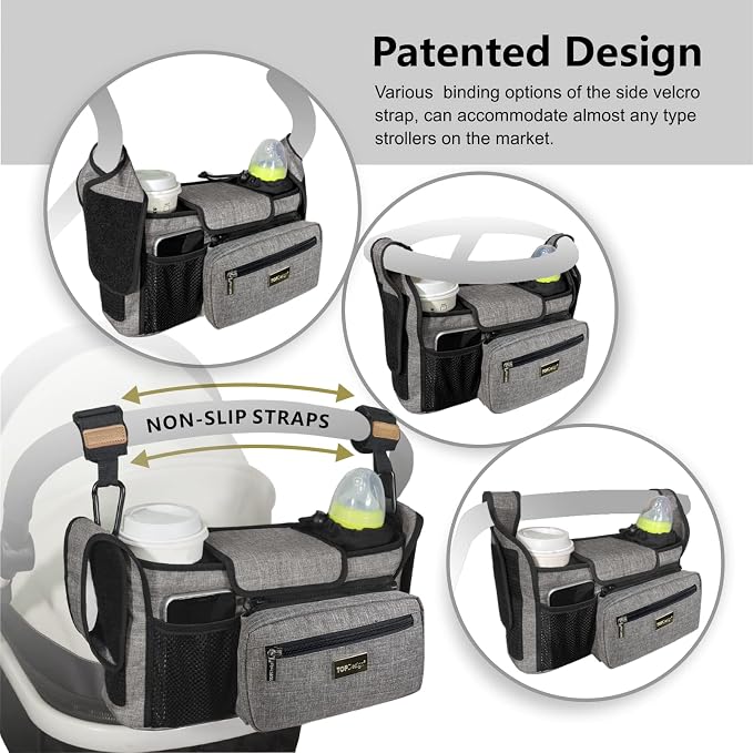 TOPDesign Universal Baby Stroller Organizer, Stroller Caddy - Image 3
