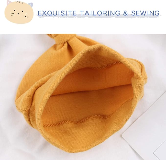 JANGANNSA Newborn Baby Hat Infant Baby Boys Beanie Top Knot Stretchy Hats - Image 5