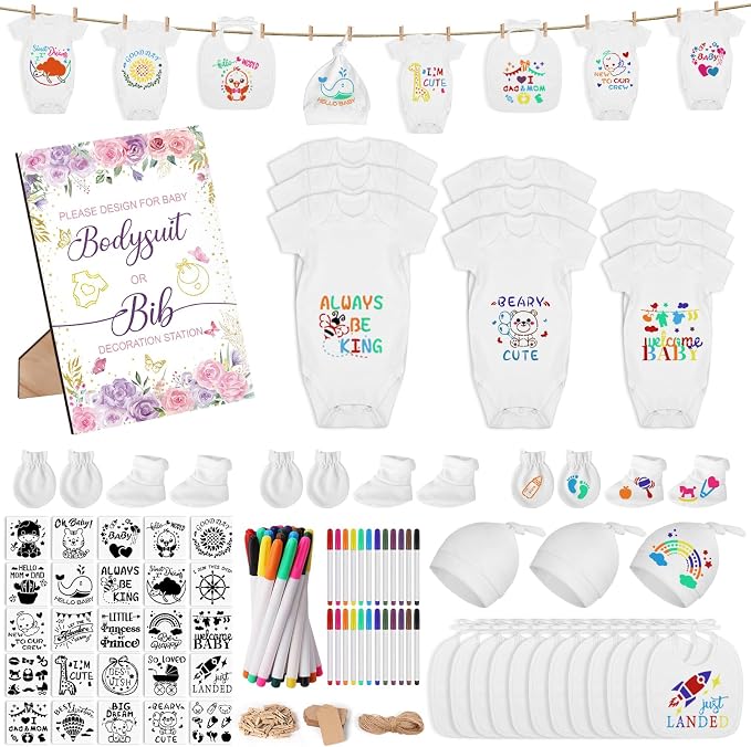 162Pcs Baby Shower Game Decorations Kit by Pydeeirom