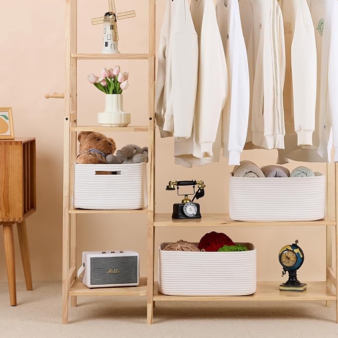 Large Storage Baskets for Shelves, Closet Organizers Bins for Clothes Blanket - Image 3