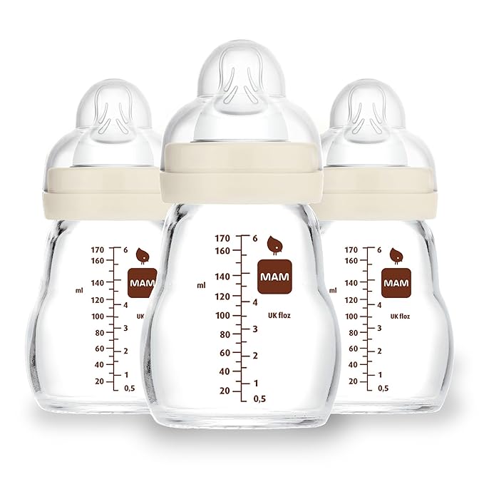 MAM Premium Glass Baby Bottles, Easy Switch Between Breast and Bottle, Feel by MAMBabyUSA