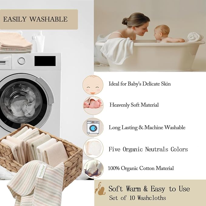 Organic Cotton Baby Washcloths - Image 7