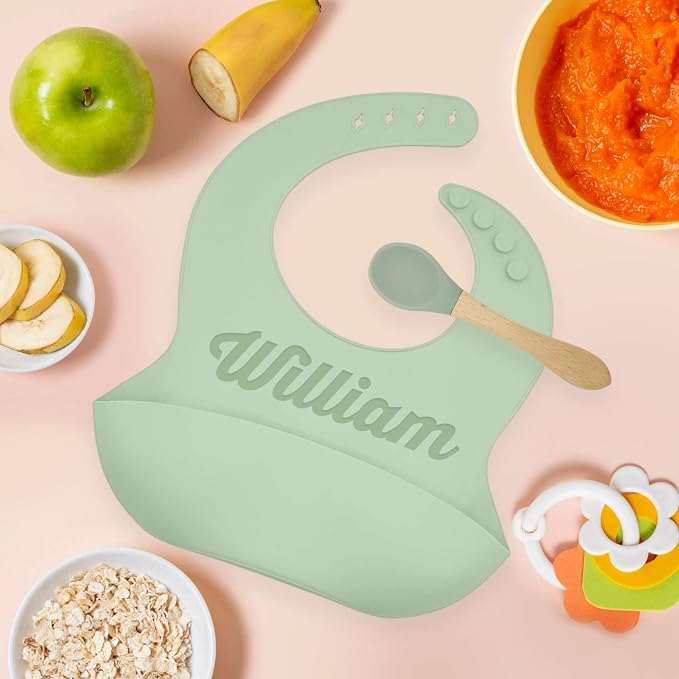 Personalized Silicone Bib and Spoon Set - Image 5