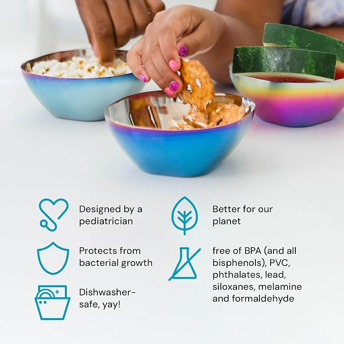 Ahimsa Stainless Steel Bowls for Kids | Non Toxic, Pediatrician Designed - Image 3