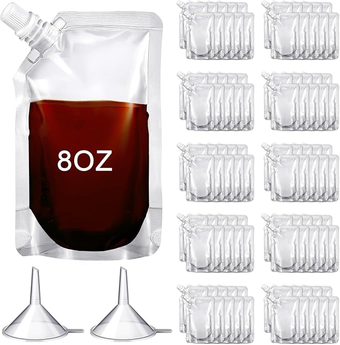 Meanplan 100 Pcs Plastic Pouches Bulk Reusable Squeeze Pouches Clear Plastic - Image 7