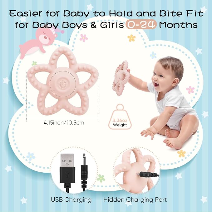 Vibrating Sensory Chew Toy, Teether Teething Toys - Image 6