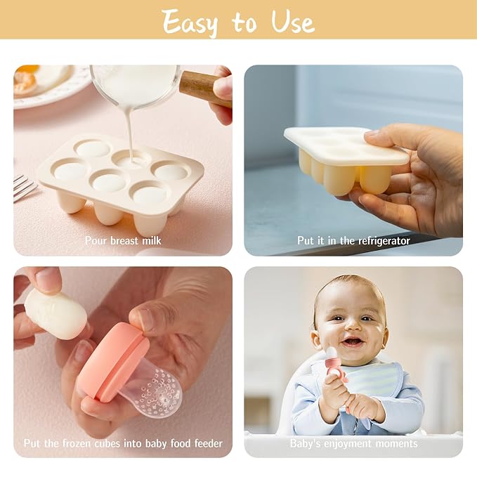 Baby Fruit Food Feeder with Breastmilk Popsicle Molds, Teething Toys Silicone - Image 6