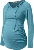 GINKANA Maternity Hoodie Long Sleeves Shirts Casual Maternity Top Pregnancy by GINKANA
