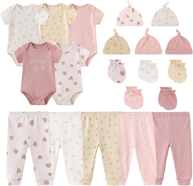 Unisex Baby Boy Girl Bodysuits Sets 20 Pack Cotton Casual New Born Clothes by JELYLOVE