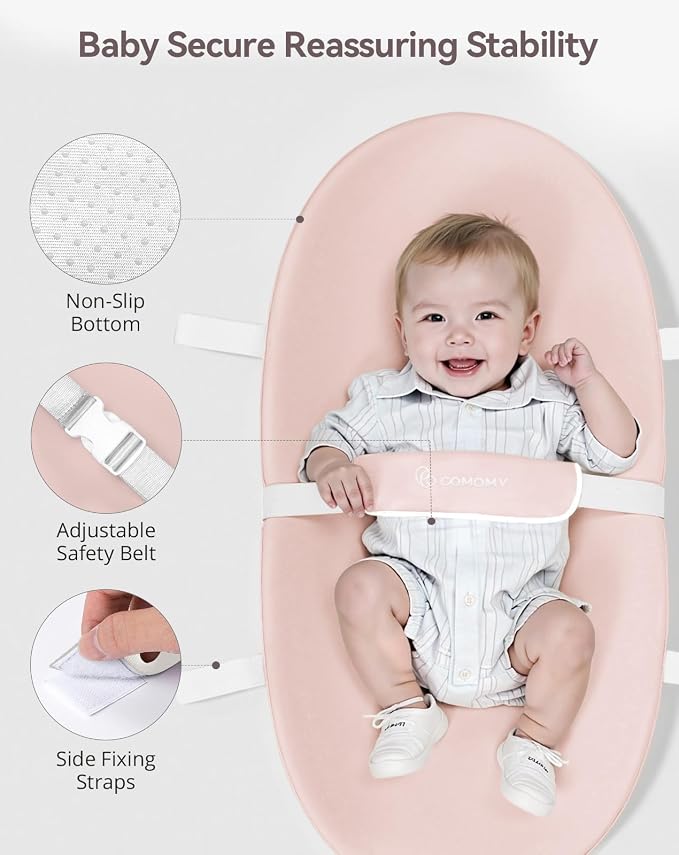 COMOMY Baby Changing Pad with Wipeable & Waterproof PU Cover, Contoured Diaper - Image 4