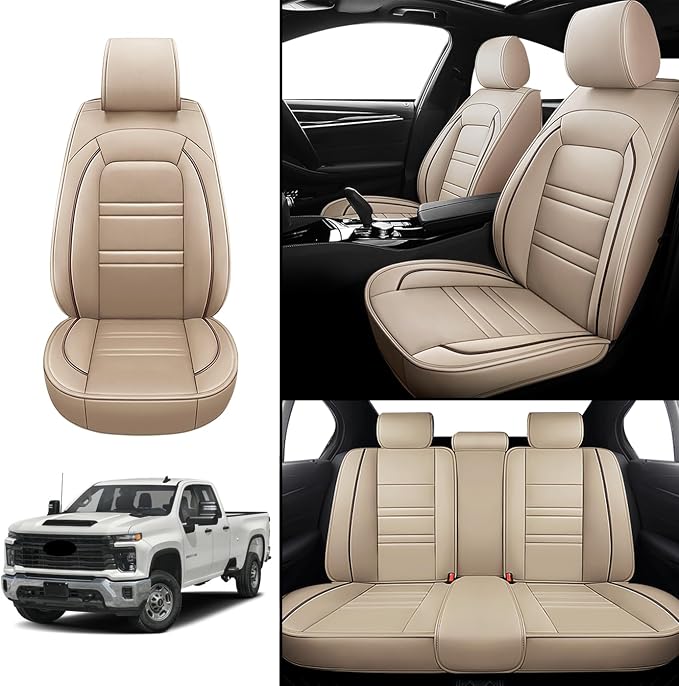 Seat Covers for Chevy Silverado 2500 2007-2025 | 5-Seats Leather Seat Covers - Image 2