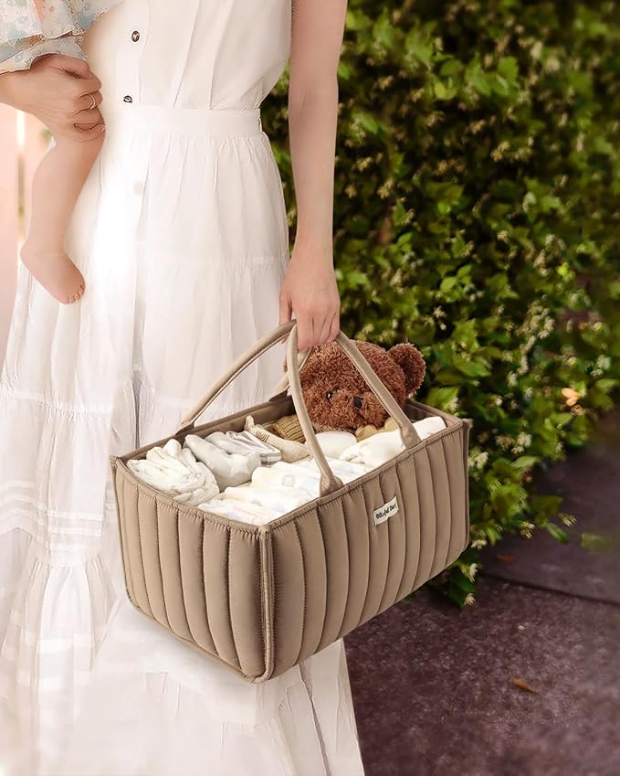 Blissful Diary Baby Diaper Caddy Organizer, Stylish Storage Basket - Image 6