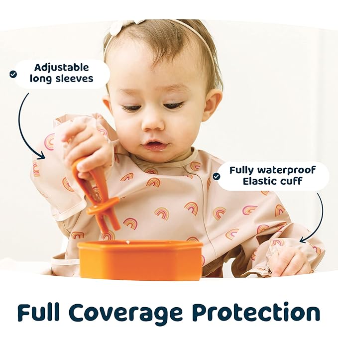 Tiny Twinkle Long Sleeve Bib for Babies & Toddlers – Waterproof Smock Bib for - Image 3