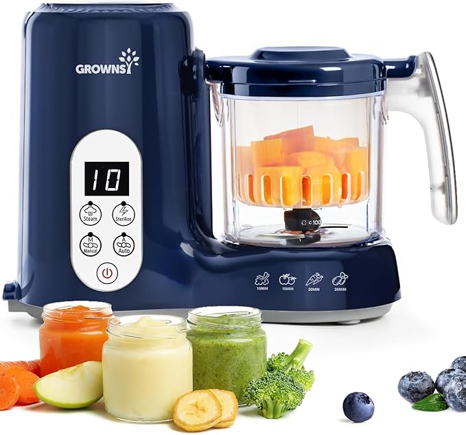 GROWNSY Baby Food Maker with Steam Basket, One Step Baby Food Processor Steamer by GROWNSY