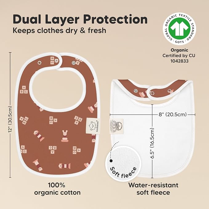 8-Pack Organic Baby Bibs for Boys, Girls - Image 3