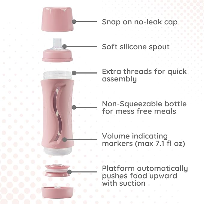 Subo Baby Food Bottle | No Mess Baby Toddler Self Feeder | Squeeze Free Design - Image 5
