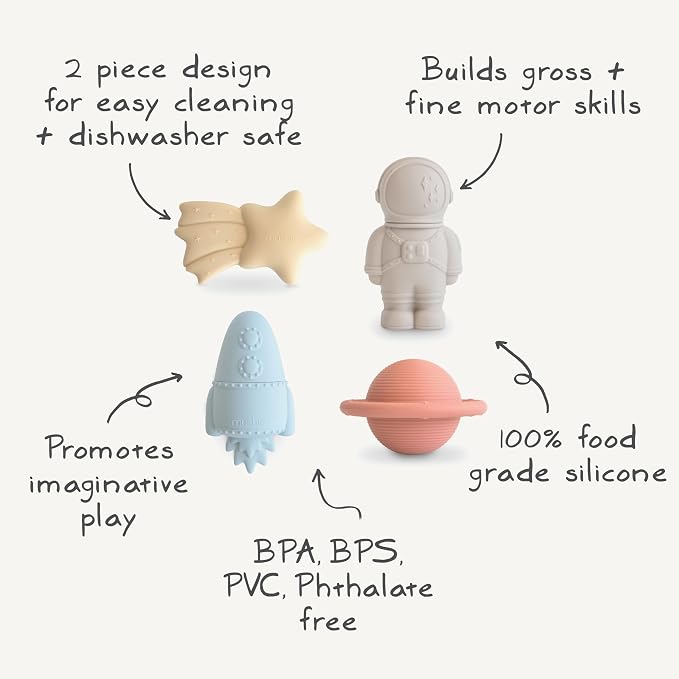 mushie Space Bath Toys Play Set - Image 2