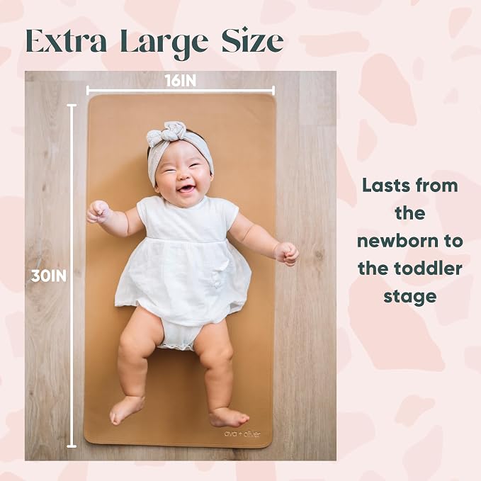 Ava + Oliver Vegan Leather Baby Changing Mat - Image 3