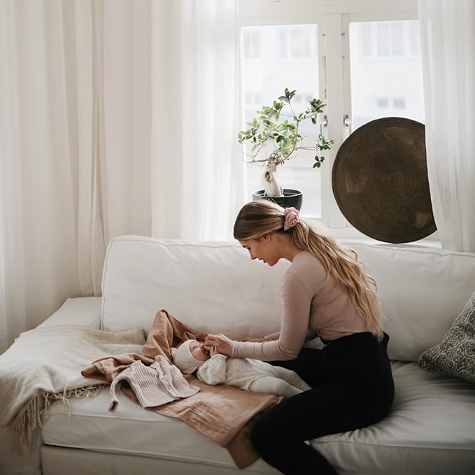 mushie Muslin Baby Swaddle Blanket | 100% Organic Cotton - Image 3