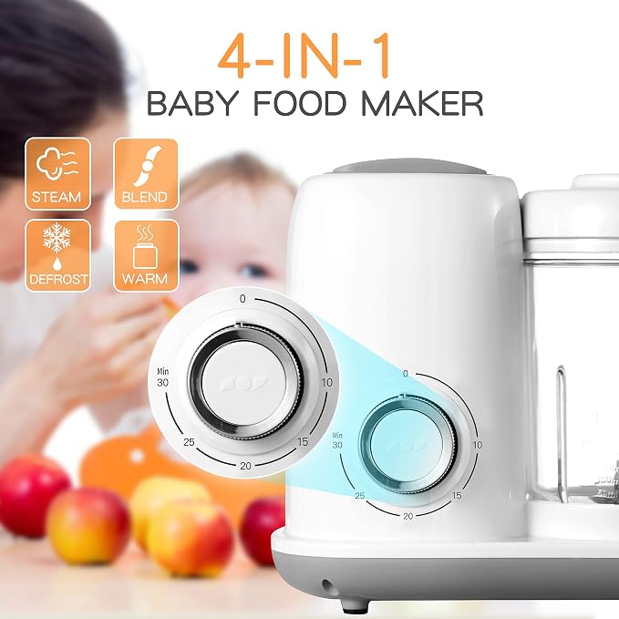 Baby Food Maker, 4 in 1 Baby Food Processor and Steamer, Puree Blender - Image 2