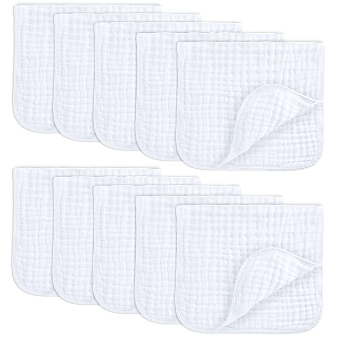 Comfy Cubs Muslin Burp Cloths 20" x 10", Ultra Absorbent 100% Cotton by ComfyCubs