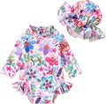Infant Baby Girl Swimsuit One-Piece Long Sleeve Rash Guard by YOUNGERTREE