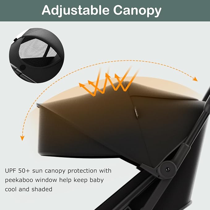 INFANS Lightweight Baby Stroller, Ultra-Compact Fold Airplane Ready Travel - Image 6