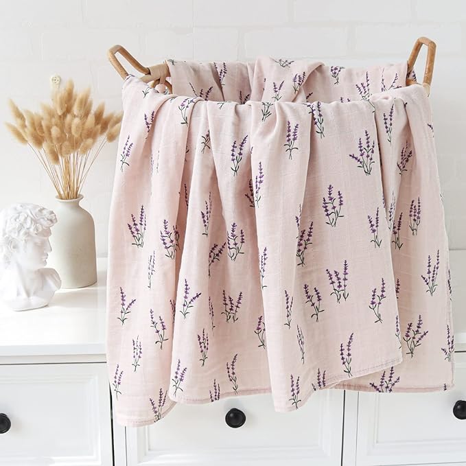LifeTree Baby Swaddle Blankets Girls, Organic Muslin Swaddle Blankets Unisex - Image 4