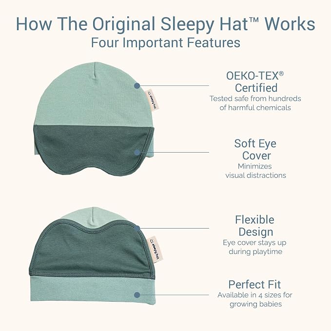 The Original Baby Sleep Mask & Soft Eye Shade – Newborn, Sun Hat & Beanie – - Image 5